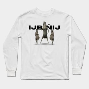 ijbiñij wolf dancing meme 3d animation three Long Sleeve T-Shirt